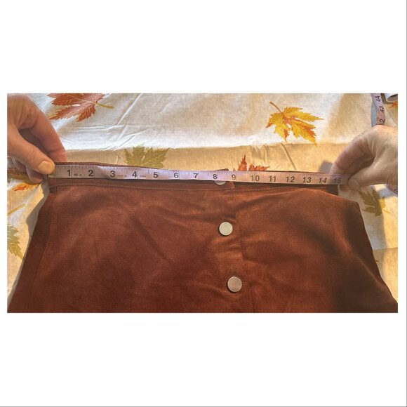 DVF Diane von Furstenberg Gracelynn Suede Skirt, Brown (Rust), Womens size 8 - Picture 9 of 9